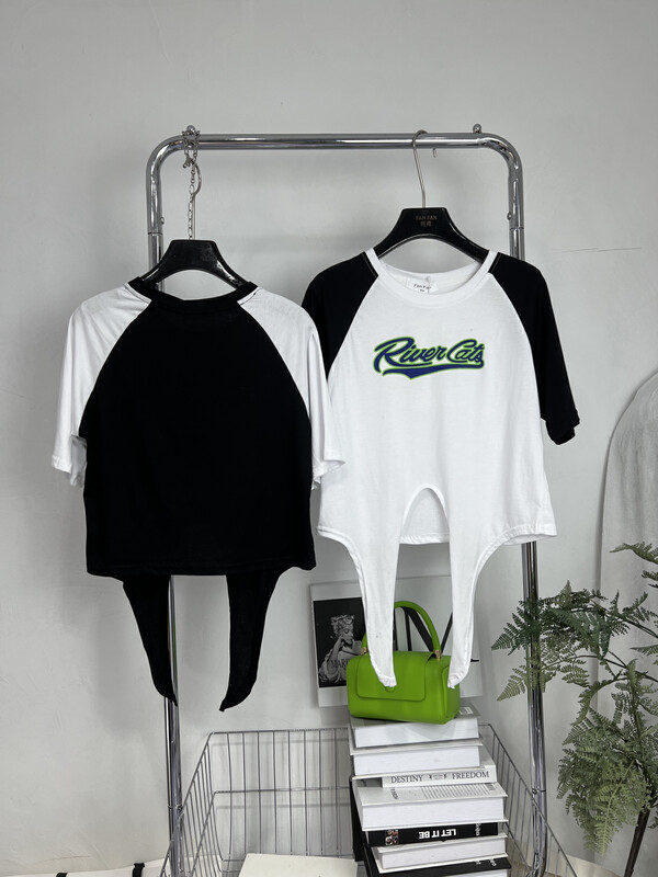 [Fanfan] fashion color blocking Korean Short Sleeve T-Shirt 259 # zxx