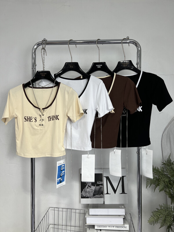 [Fanfan] pure chic sweet spice girl short sleeve T-shirt (with chain) 0085\zxx