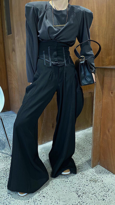 Original price 145.91! [yhpi] straight tube wide leg versatile slim casual pants 2322 \jj