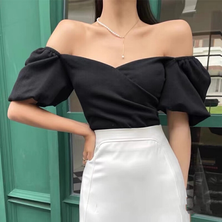 [8lei5 ballet] temperament square neck simple lady shirt ys3-810\wpl