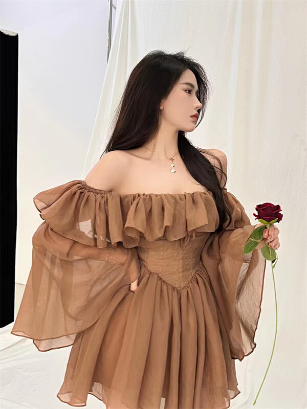 [millet +] French sexy one-piece collar dress 1085# WPL