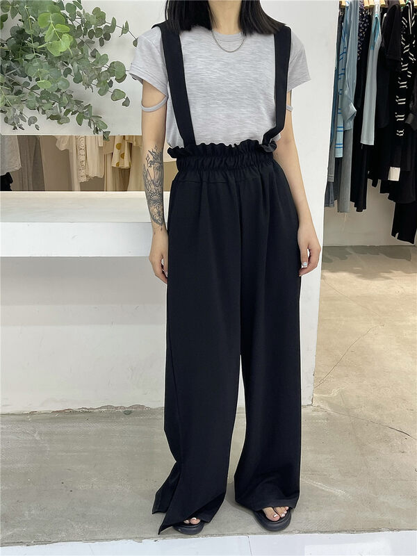 [VI. Liu Liu] Korean version simple loose strap pants (with detachable suspenders) 60580\zxl