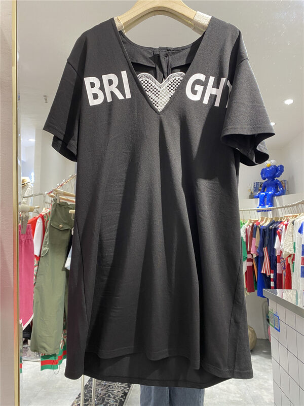 [Danny] letter printed loose dress aj187\gyj