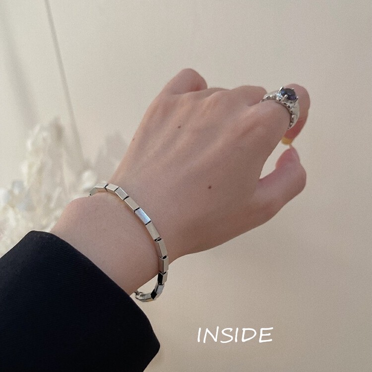[inside] Korean version, simple, cool and versatile three-dimensional square Bracelet x1107-1# zxl