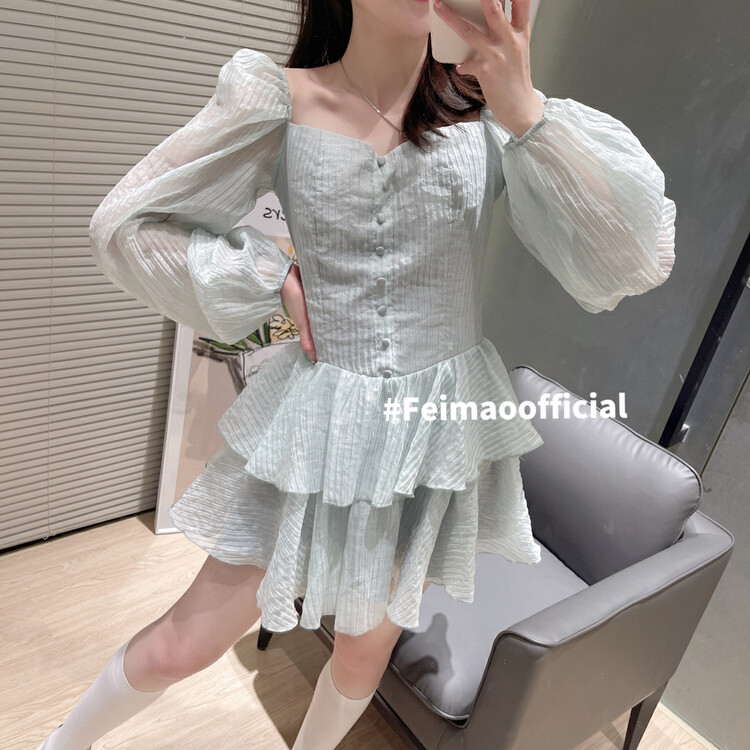New in early summer! [Feimao Philippine cat] lady's gentle aging dress ym-7118\lsl