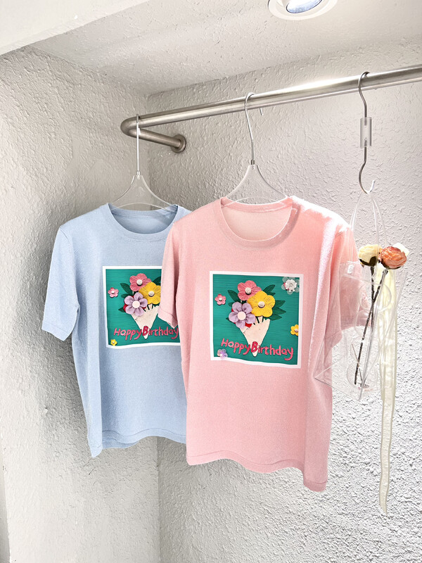 In early summer! [Feimao (Yimao)] simple and versatile flower short sleeve T-shirt ym-7532\lsl
