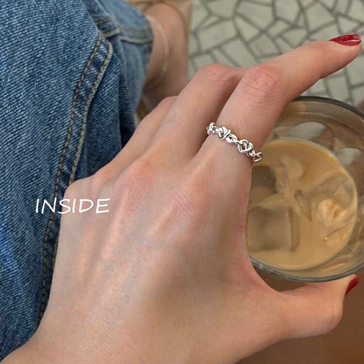 [inside] Korean exquisite simple twining wispy empty love fashionable ring j3397\zxl