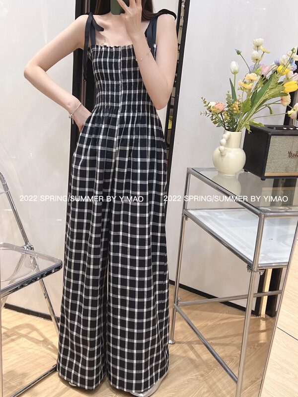 [Feimao (Yimao)] fashionable suspender Plaid waist closing Jumpsuit z-4200\lsl
