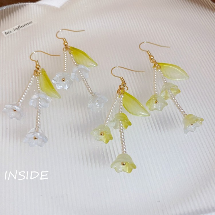 [inside] Japanese and Korean boll orchid small fresh Earrings r3372\zxl