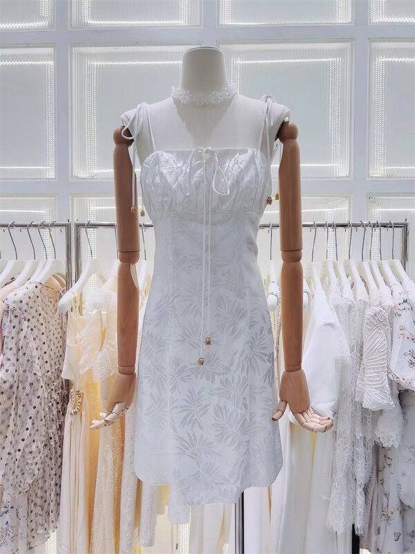 [Magnolia] small fresh solid color suspender dress d691-1# JJ