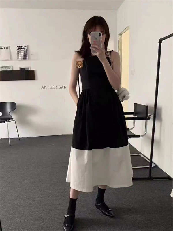 [suzybubble] Korean suspender loose personalized dress 9805\wpl