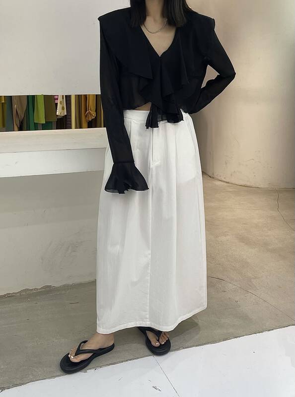 [vi.liu Liu] elastic waist versatile loose skirt 69683\zxl