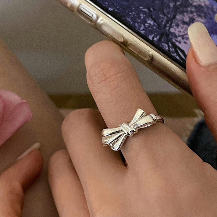[inside] light luxury, high sense, simple and versatile bowknot ring j2932\zxl