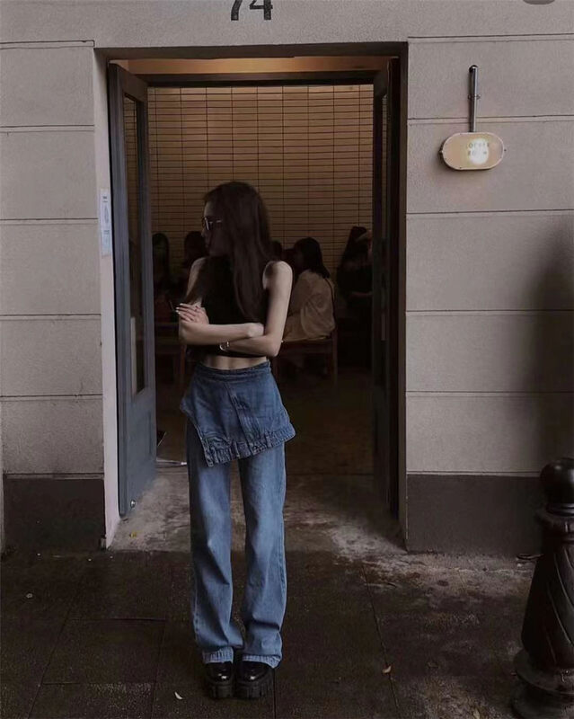 [o not 1] trendy brand design irregular micro flare jeans n039\lsw