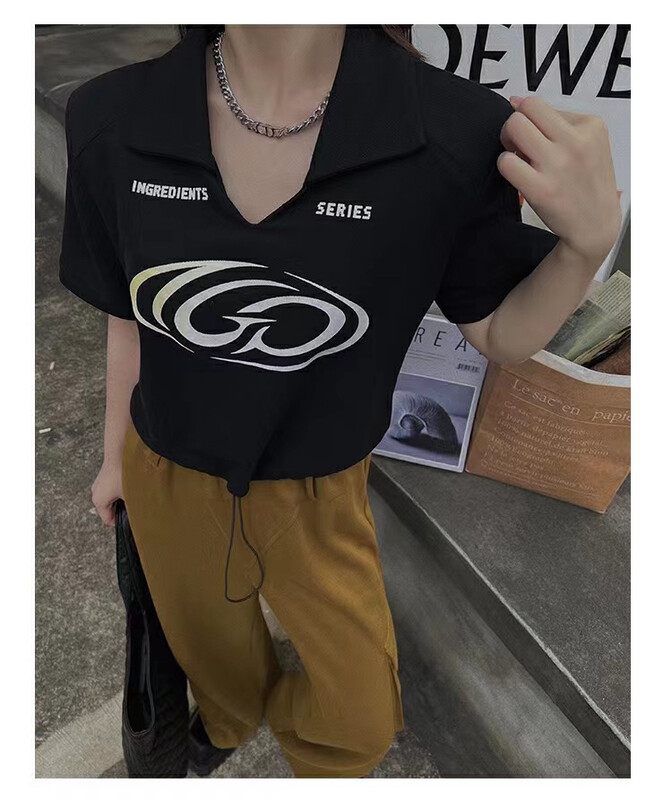 [Fanfan] personalized fashion printed Lapel short sleeve T-shirt 268\zxx