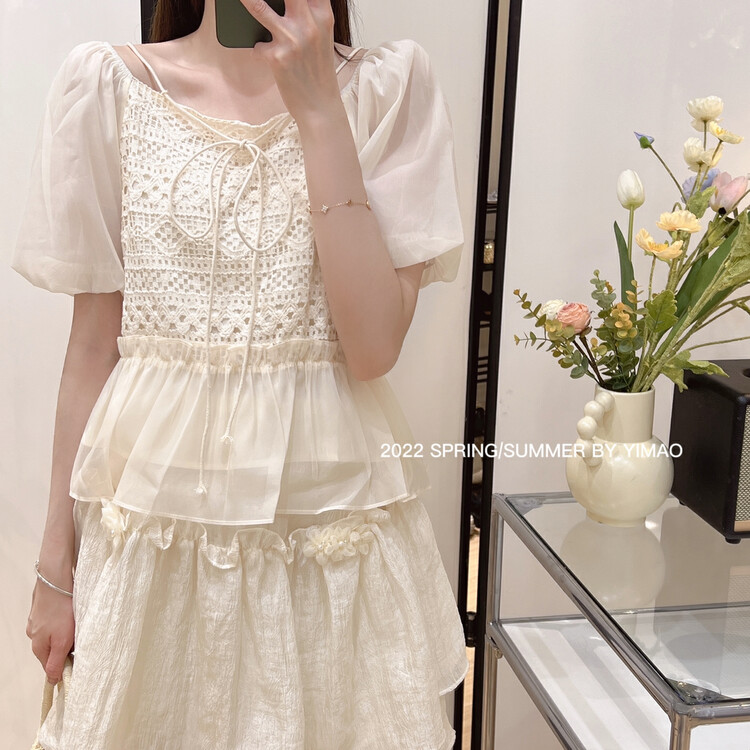 [Feimao (Yimao)] ladies' versatile lace up blouse ym-8168\lsl