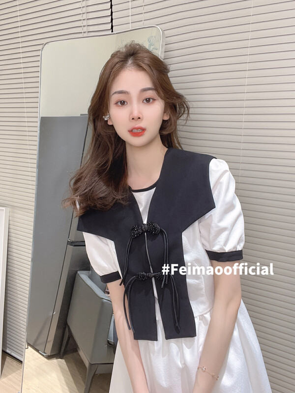 [Feimao (Yimao)] loose design sense niche dress (with detachable collar) ym-7674# LSL