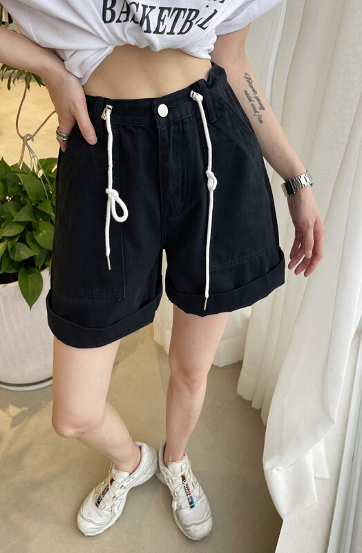[x2] high waist versatile drawstring casual shorts 68066\lsl