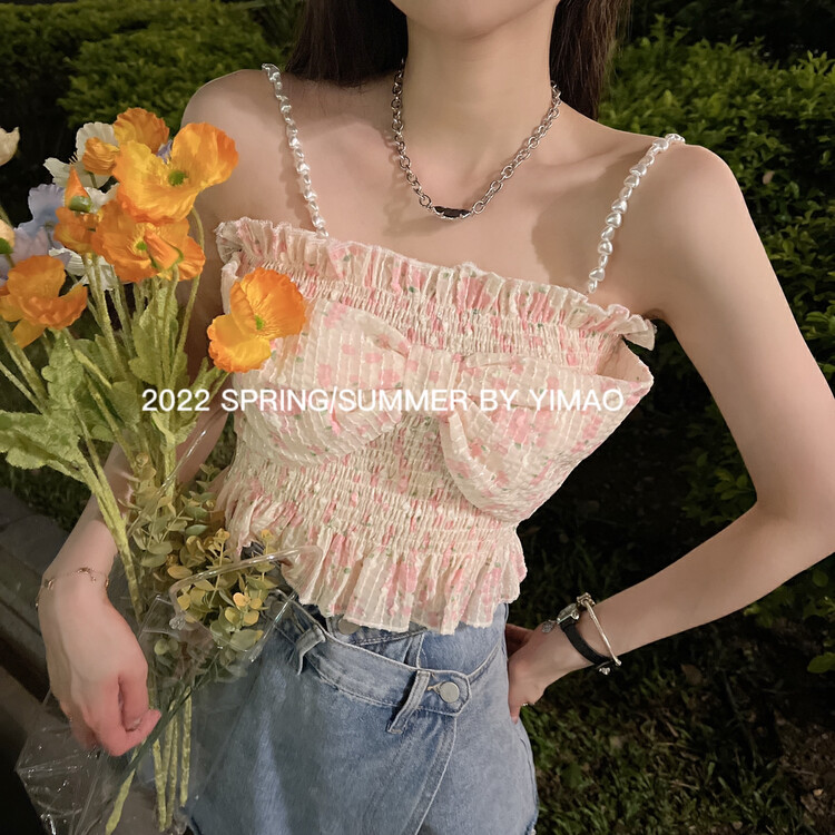 [Feimao (Yimao)] sweet aging floral vest / sling ym-7827\lsl