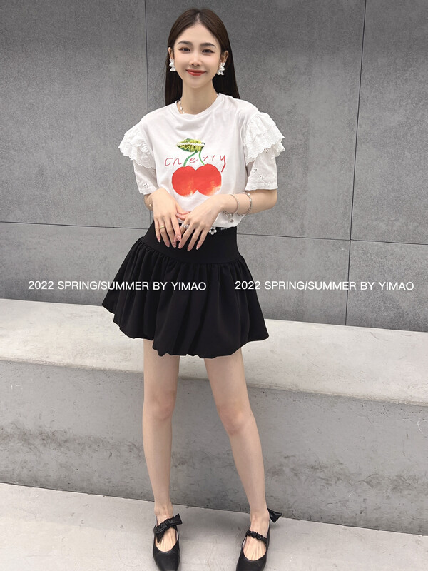 Original price 64.29! [Feimao (Yimao)] Korean fashion printed short sleeve T-shirt ym-8105\lsl