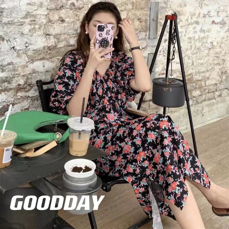 [good day] floral style slim V-neck dress 3321\csx