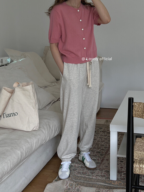 Original price: 62.04! New year in early spring! 【 love 】 temperament wool short sleeve cardigan warm sweater (30% wool) m0557\l