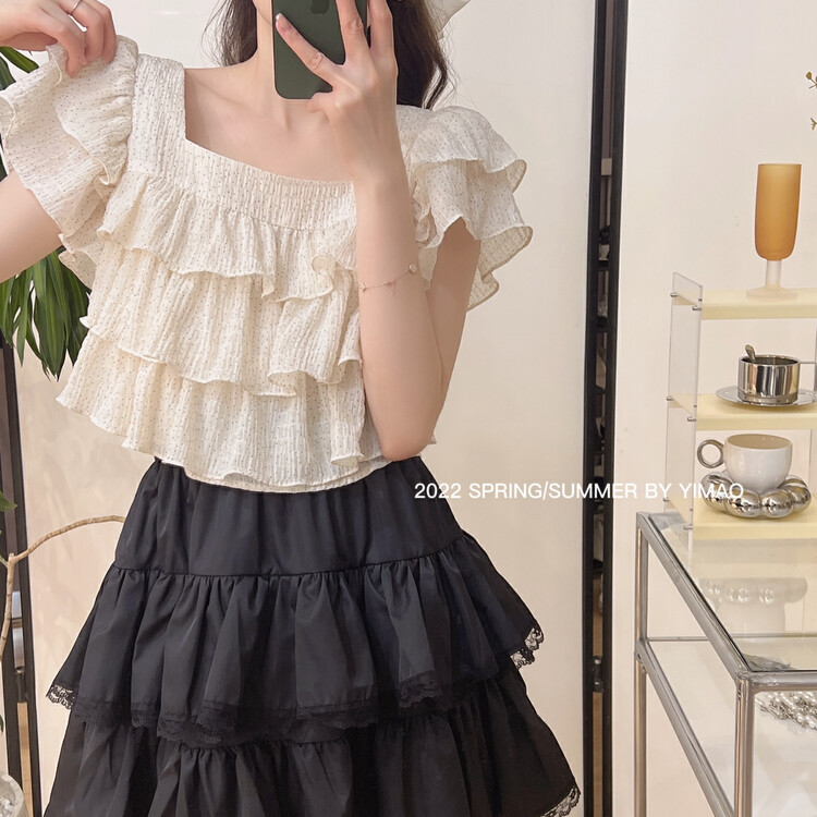[Feimao (Yimao)] temperament square collar wave point lady shirt ym-8140\lsl