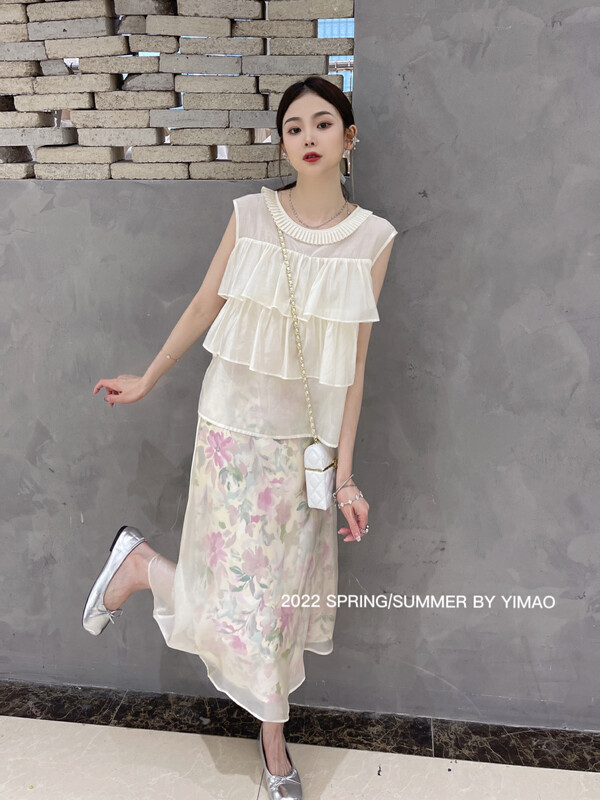 [Feimao (Yimao)] round neck lady sweet blouse z-4198# LSL