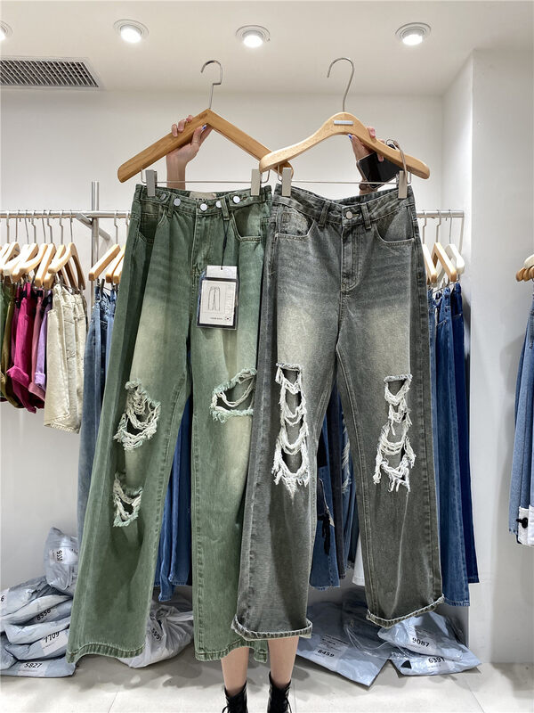 [o not 1] ripped wide leg skinny jeans w967\lsw