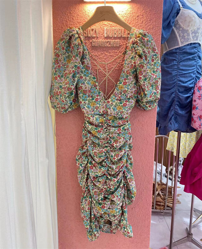 [suzybubble] pure retro pleated floral dress ys2-8169\wpl