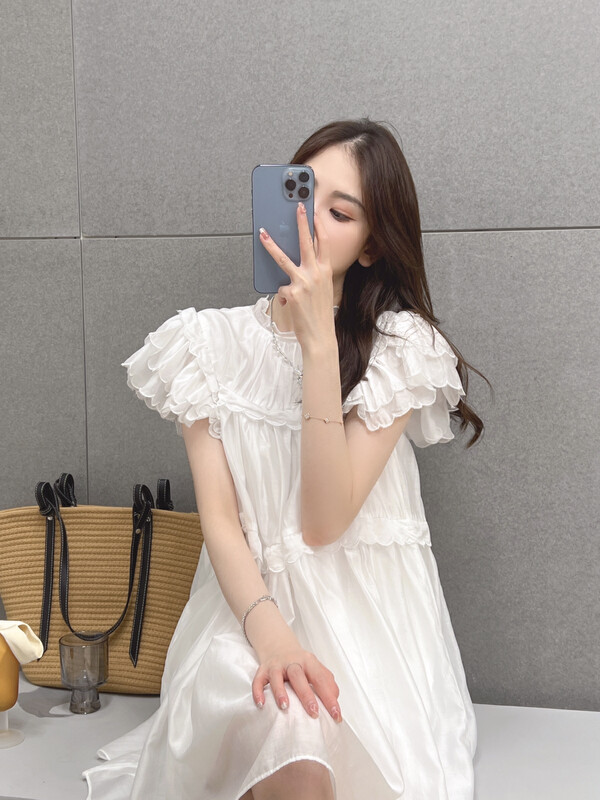 [Feimao (Yimao)] flying sleeve wavy edge aging lady dress ym-8182\lsl