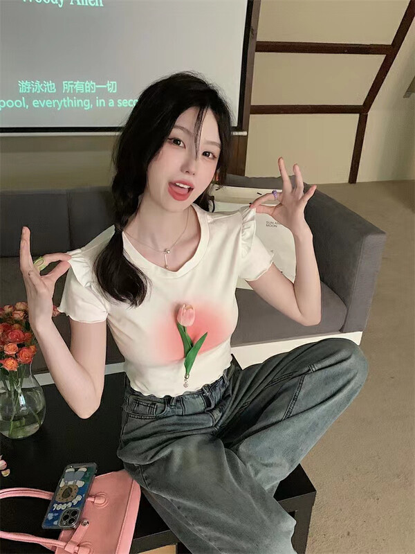 [Fanfan] slim, sweet and spicy short sleeve T-shirt 0031\zxx