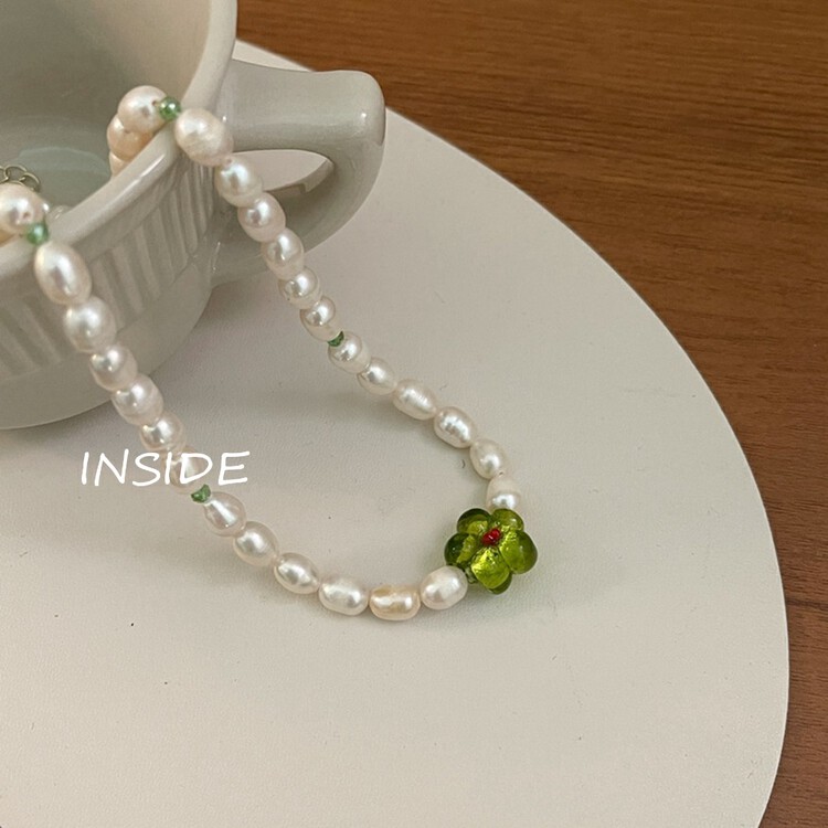 [inside] light luxury premium Baroque natural freshwater pearl short necklace x3366 \zxl