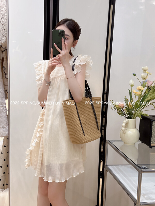 [Feimao (Yimao)] ladies' thin Ruffle Dress ym-8181\lsl