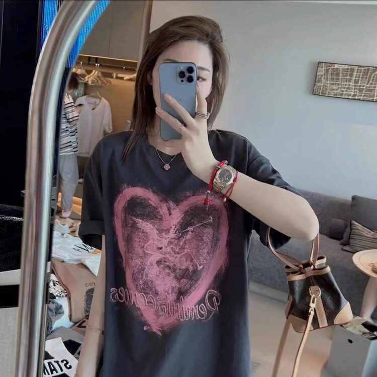 [j.2] letter fashion printed short sleeve T-shirt 0862\lsw