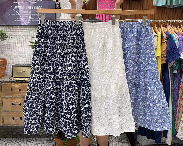[suzybubble] retro elastic waist A-line print skirt 589\wpl