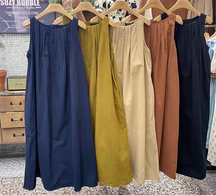 [suzybubble] simple round neck sleeveless loose dress dress ys3-660\wpl