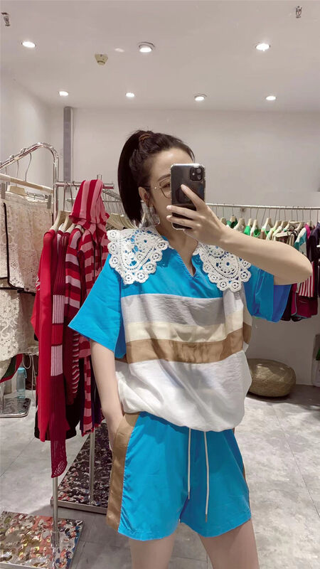 [Danny] simple fashion short sleeve T-shirt + elastic waist versatile casual pants set aj186\gyj