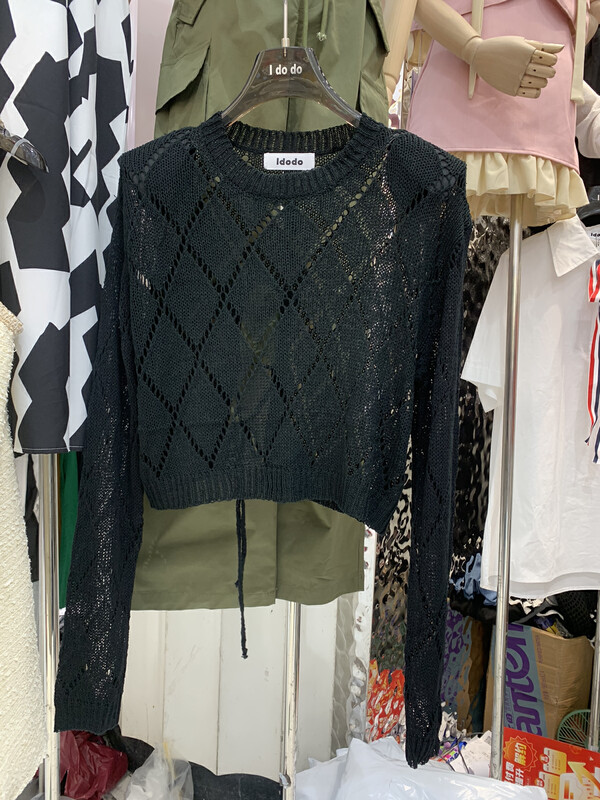 [I do do do] ice cut back lace up shirt 8237\jj