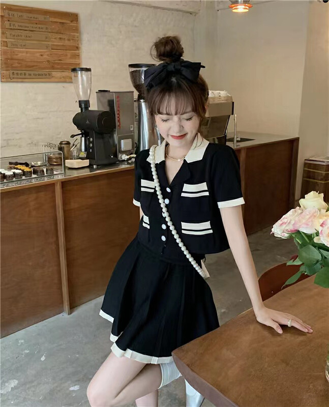 [I do do] simple Korean top + loose comfortable skirt set 8190\jj