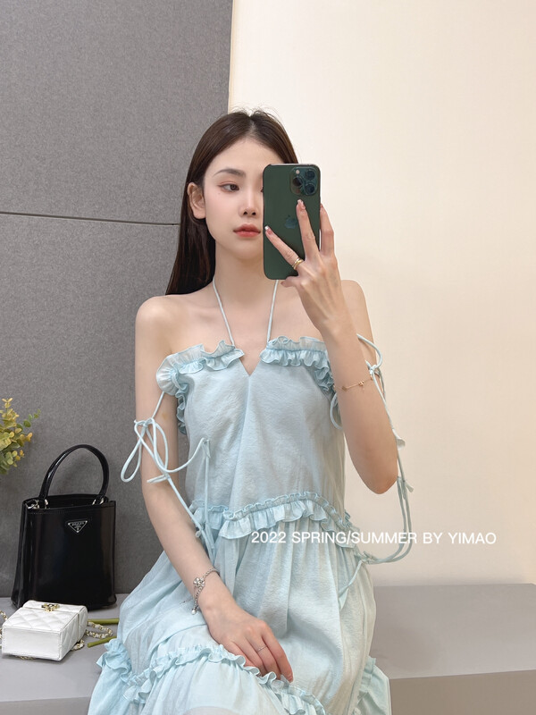 [Feimao (Yimao)] Korean slim sweet suspender dress ym-8196\lsl