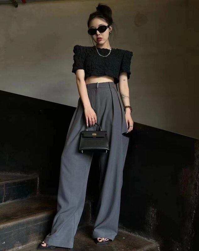 [Focus] pleated and perforated pants 8061\hbx