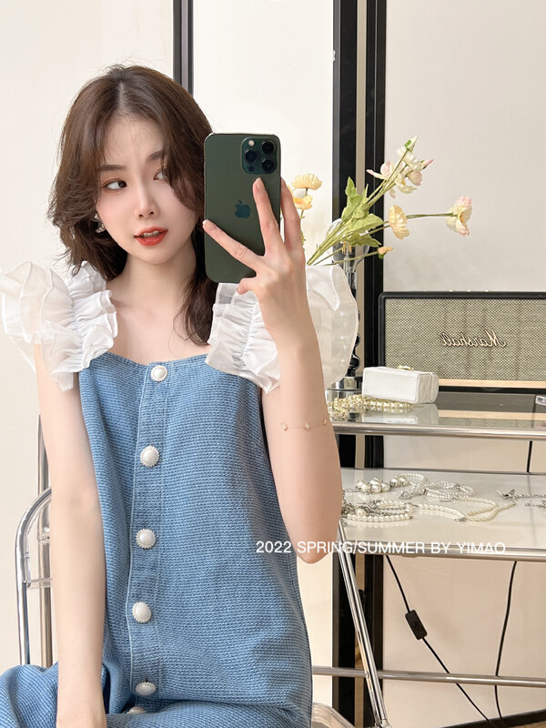 [Feimao (Yimao)] fashion slim single breasted dress z-4086\lsl