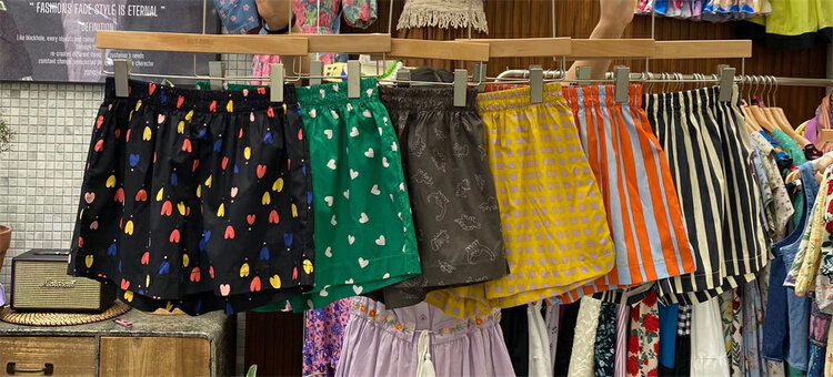 [suzybubble] stripe printed high waist loose casual shorts ys3-812\wpl