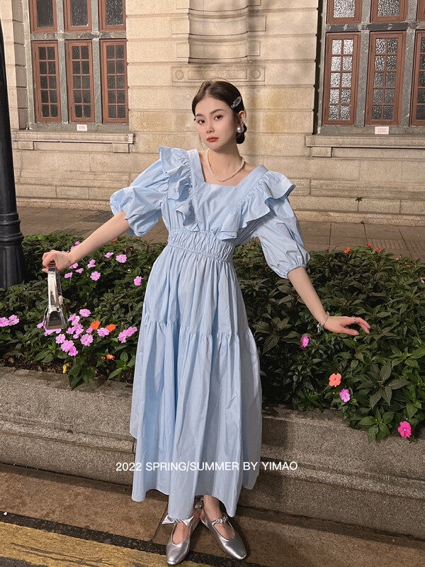 [Feimao (Yimao)] temperament Ruffle slim dress ym-7853\lsl
