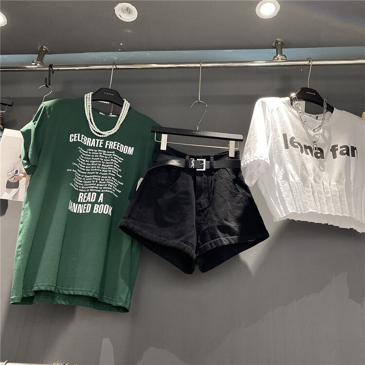 [ajroom] high waist versatile skinny denim shorts (with belt) 2042\zxl