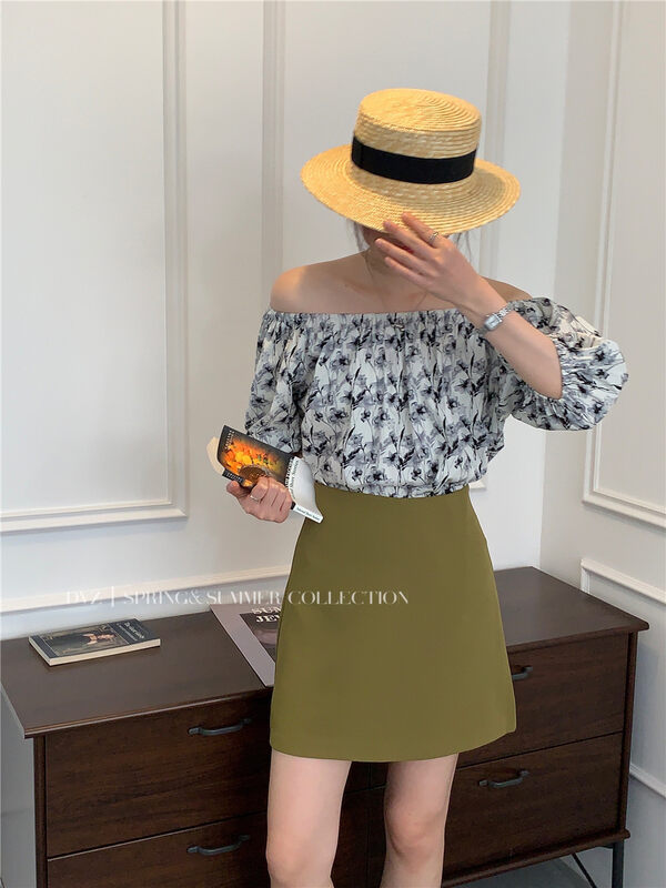 [dvz] one shoulder fresh print temperament shirt ys1-3750 \zxx