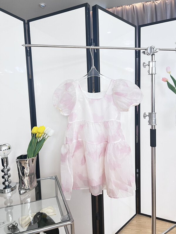 [Feimao (Yimao)] square neck bubble sleeve slim dress ym-7599\lsl