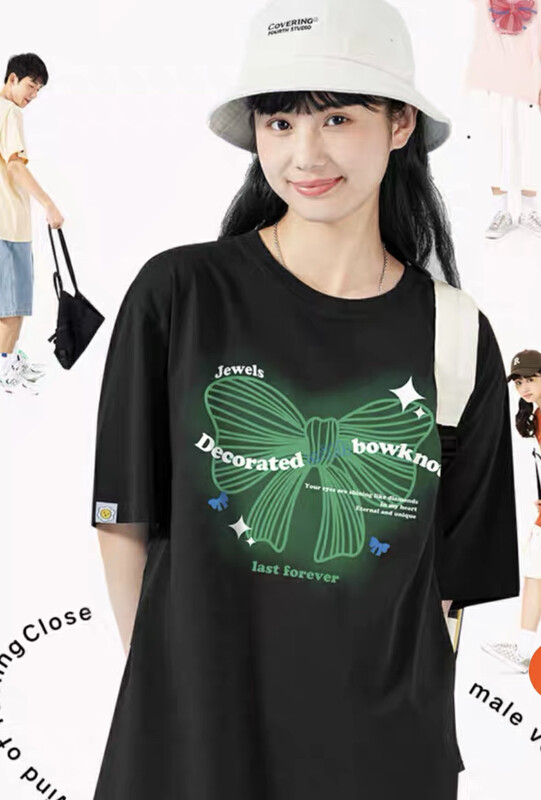 [j.2] ins printed bow short sleeve T-shirt 59\lsw