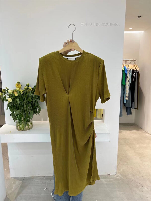 [VI. Liu Liu] niche round neck minimalist design dress 60533c# zxl